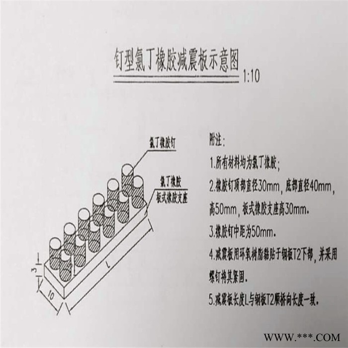 朔涵 钉型橡胶减震垫板 钉型氯丁橡胶支座 防落梁挡块缓冲块图3