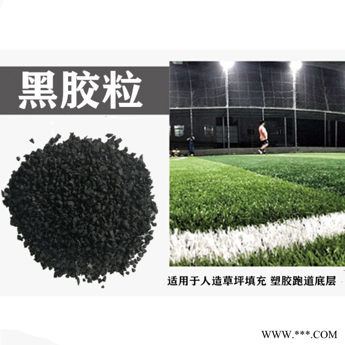厂家批发仿真人造草坪足球场跑道装饰填充黑色橡胶颗粒直径2-4mm图3