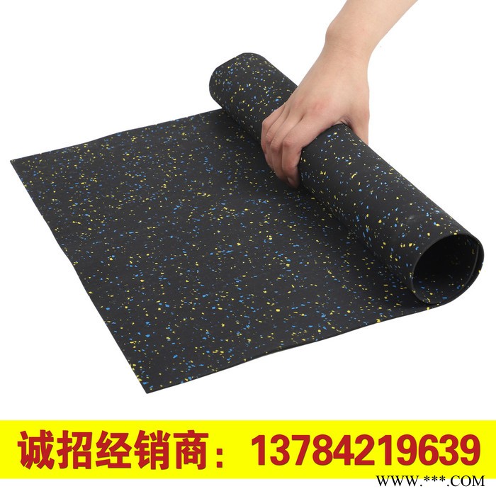 橡胶地垫批发  健身房地垫缓冲地板橡胶卷材减震垫隔音耐磨防滑哑铃运动地胶垫子 复合橡胶地垫图3
