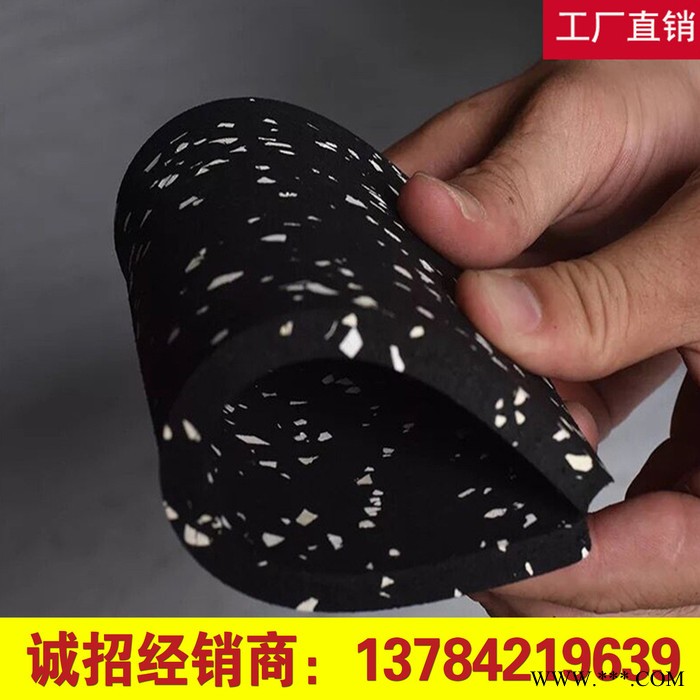 橡胶地垫批发  健身房地垫缓冲地板橡胶卷材减震垫隔音耐磨防滑哑铃运动地胶垫子 复合橡胶地垫图6