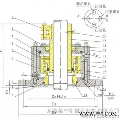 供应龙游莱宁H型机械密封件