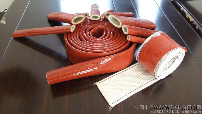 佰特牌耐高温防火绝缘套管耐热护套玻璃纤维套管，硅橡胶套管。钢厂专用电缆保护套图2