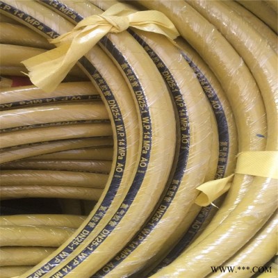 冀龙供应黄色氮气胶管 钢丝编织胶管 高压输水胶管