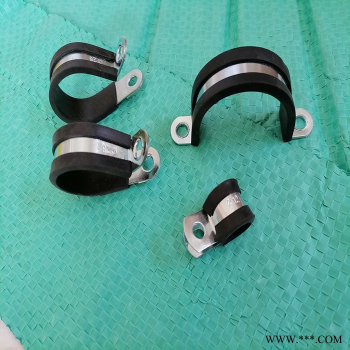 宝鸡福莱通加工金属紧固夹 Φ12R型管卡线夹 连胶条卡箍 减震U型管束图2