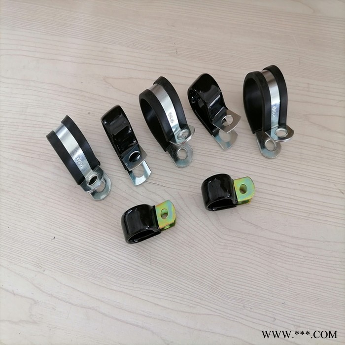 供应上海R型金属固定夹 带橡胶条SKM管夹 D1-10镀锌包胶管卡图2