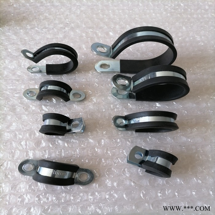 Φ13R型翻边包胶管夹 304不锈钢R型管夹 镀锌电缆卡子 固定式连胶条卡箍图5