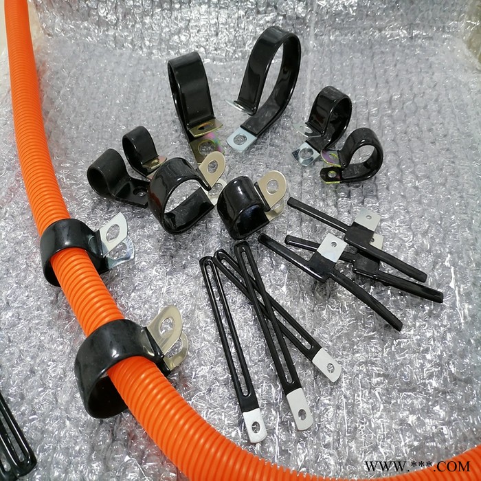 Φ13R型翻边包胶管夹 304不锈钢R型管夹 镀锌电缆卡子 固定式连胶条卡箍图4