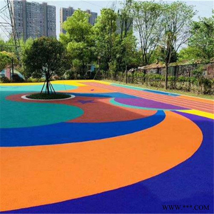 胜行体育厂家供应学校操场塑胶跑道彩色颗粒胶水做工精致图6