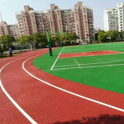 广欧塑胶跑道生产厂家 颗粒胶水原材料直销施工 新国标标准学校操场图4
