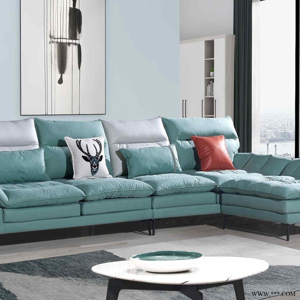 厂家直供 现代简约 组合沙发  科技布料  乳胶+海绵坐垫  时尚沙发  办公沙发批发 高端家具批发