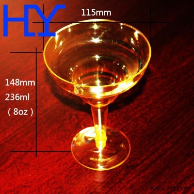 东莞HY 一次性高脚塑料杯 玛珂利特酒杯 一次性塑料彩色杯 厂家定制印刷图案logo
