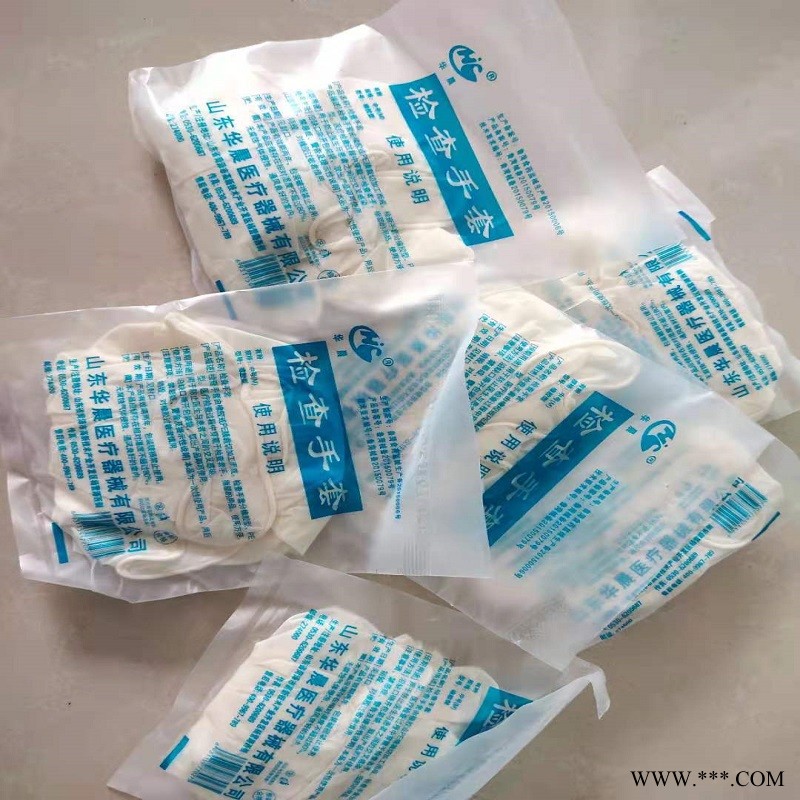 一次性有粉橡胶手套 医用检查手套 华晨 S M L图2