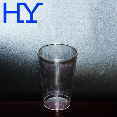 环保食品级一次性透明硬塑料杯 定制印刷图案logo 420ml塑料航空杯塑料水杯厂家