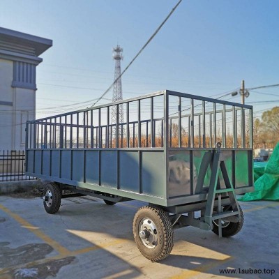 牵引式平板车 充气轮胎平板车 运牛专用车 拉货车