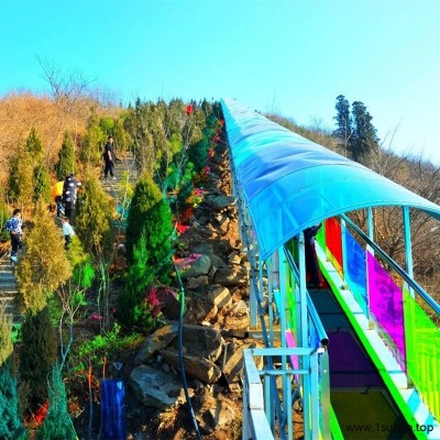 四川旅游观光滑雪场魔毯输送带图片 上下山运人景区魔毯飞天云梯价 诺泰克
