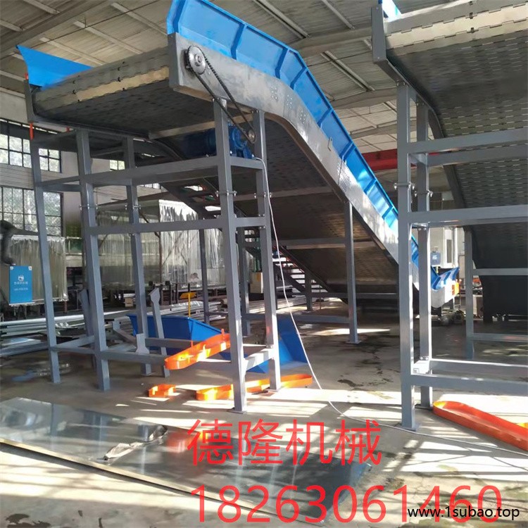 德拓dt-1165链板爬坡高侧板输送线食品厂专用传送带输送设备移动刹车输送带图2