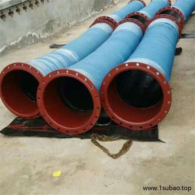 供应优质大口径输水胶管吸排泥钢丝骨架胶管带法兰夹布胶管图2