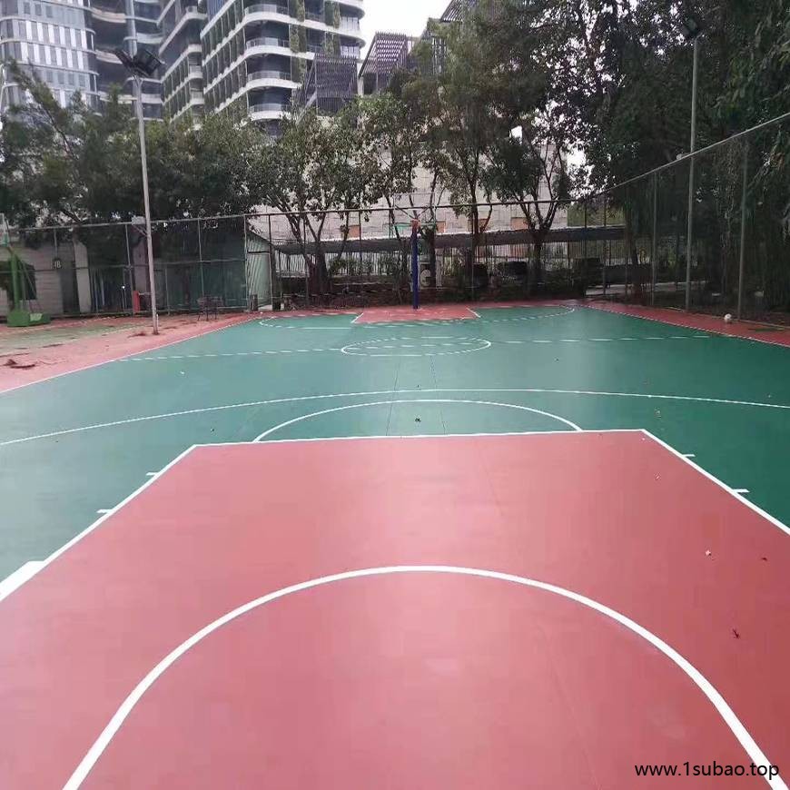 硅pu塑胶跑道 鹏卓体育 厂家现货供应  3mm硅pu篮球场施工 多年经验图2