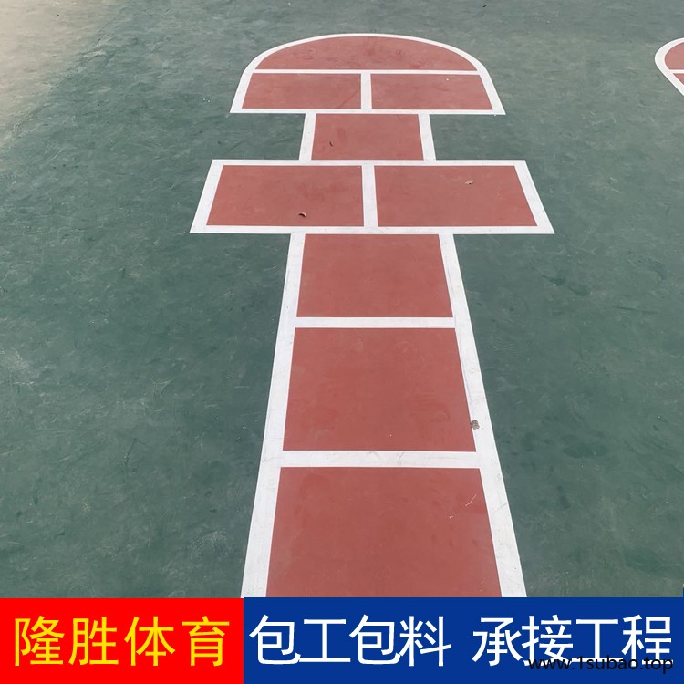 隆胜体育 弹性硅PU球场 4MM高弹性运动塑胶跑道 颗粒状篮球场网球场图2