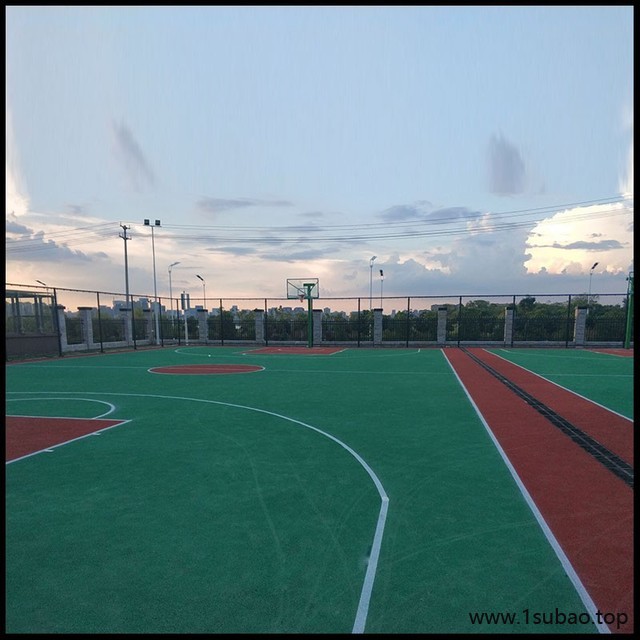 篮球场施工 塑胶球场 环保材料硅PU颗粒 塑胶跑道地面材料 4mm图3
