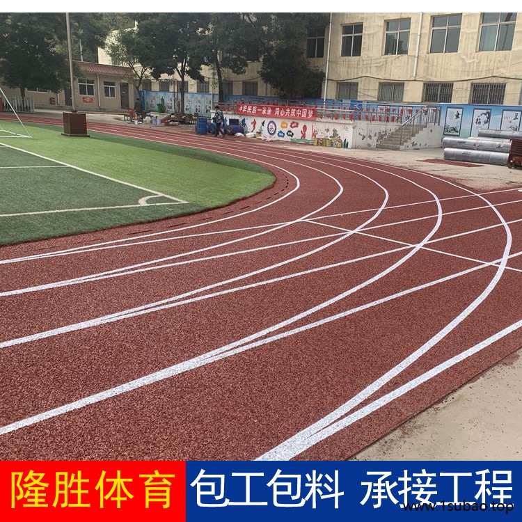 塑胶跑道 户外透气型塑胶跑道 隆胜体育 复合型塑胶跑道 儿童硅pu塑胶跑道 可上门安装图2