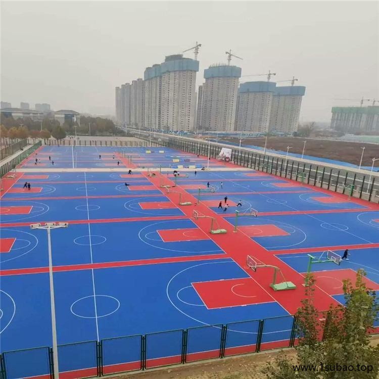 硅PU篮球场建设 硅pu篮球场价格 悬浮地板篮球场施工 鹏卓 每平方价格图4
