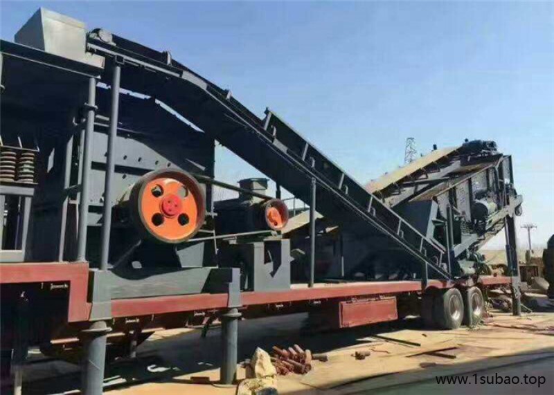 移动石料生产线设备 鹅卵石轮胎式移动破碎站