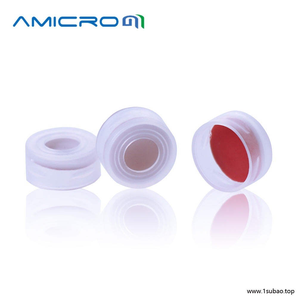 Amicrom瓶子透明盖卡口盖垫PTFE硅胶垫色谱垫片11mm 卡口盖白胶垫一字口 100套 B-11-SP4003