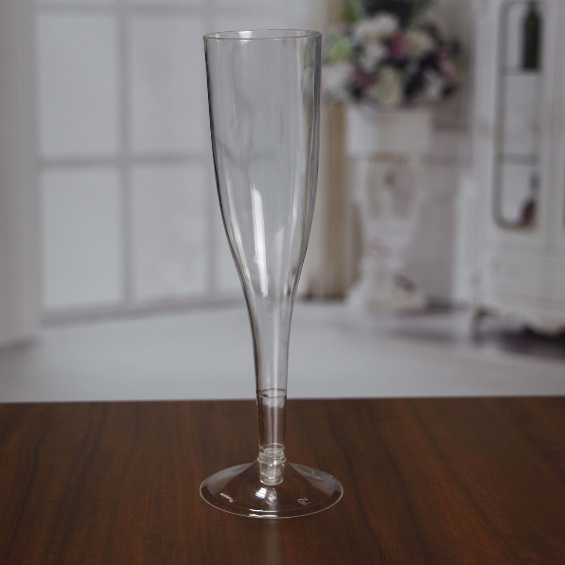 鸿乐塑料厂批发塑料高脚杯一次性PS红酒杯外贸塑料杯香槟杯示例图1