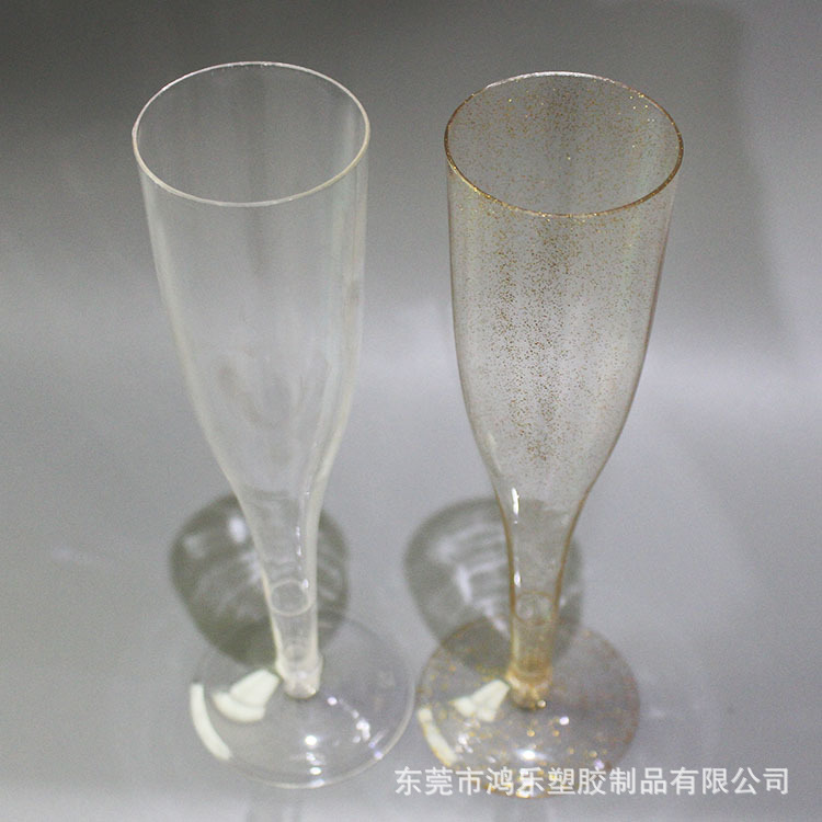 鸿乐塑料厂批发塑料高脚杯一次性PS红酒杯外贸塑料杯香槟杯示例图12
