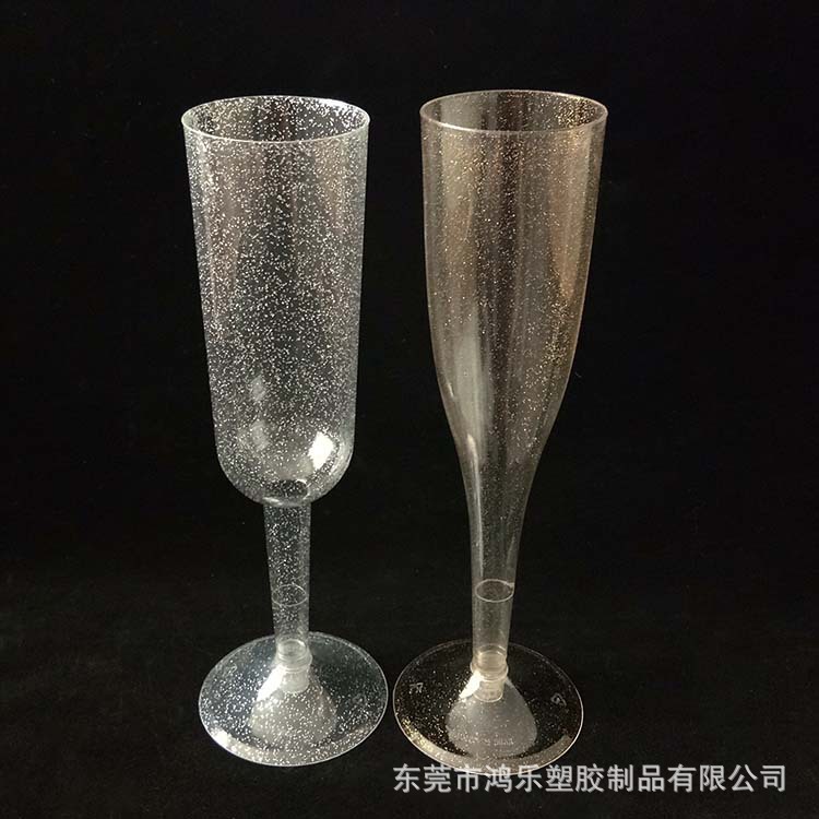 鸿乐塑料厂批发塑料高脚杯一次性PS红酒杯外贸塑料杯香槟杯示例图4