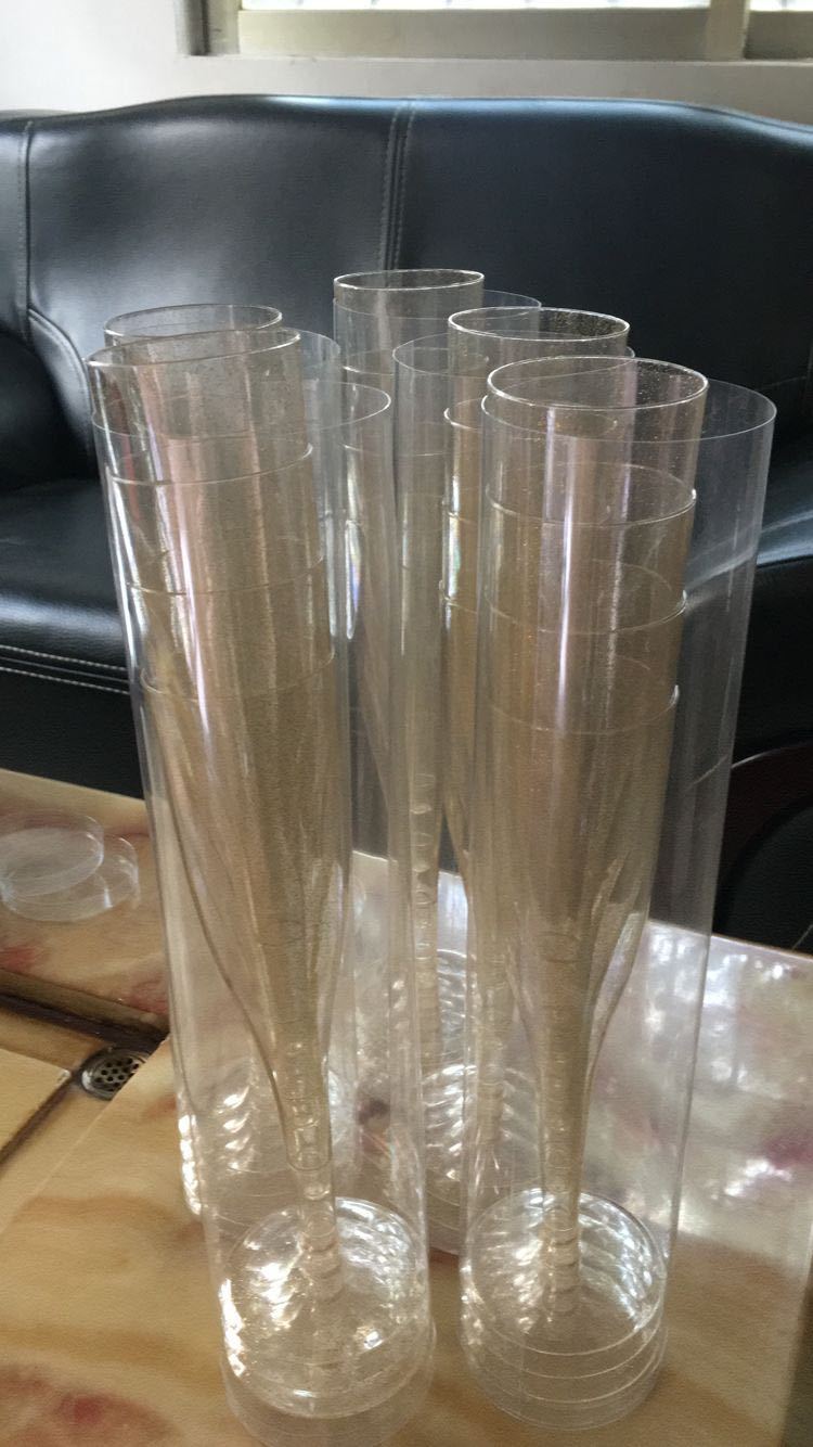 鸿乐塑料厂批发塑料高脚杯一次性PS红酒杯外贸塑料杯香槟杯示例图7