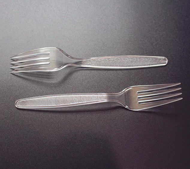 一次性透明PS加厚塑料刀叉勺厂家生日蛋糕刀叉航空塑料刀叉勺三件示例图1