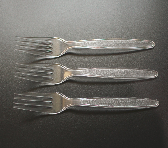 一次性透明PS加厚塑料刀叉勺厂家生日蛋糕刀叉航空塑料刀叉勺三件示例图2