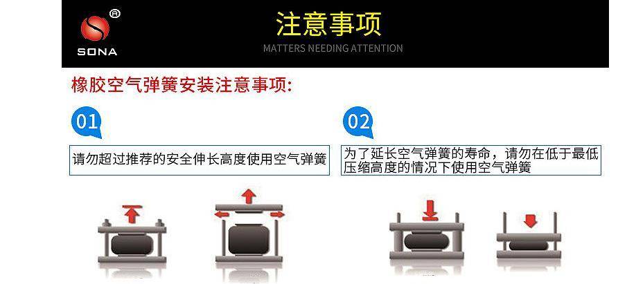 松夏厂家直销双囊式橡胶气囊 工业橡胶空气弹簧减震系统 车用减震空气弹簧示例图19