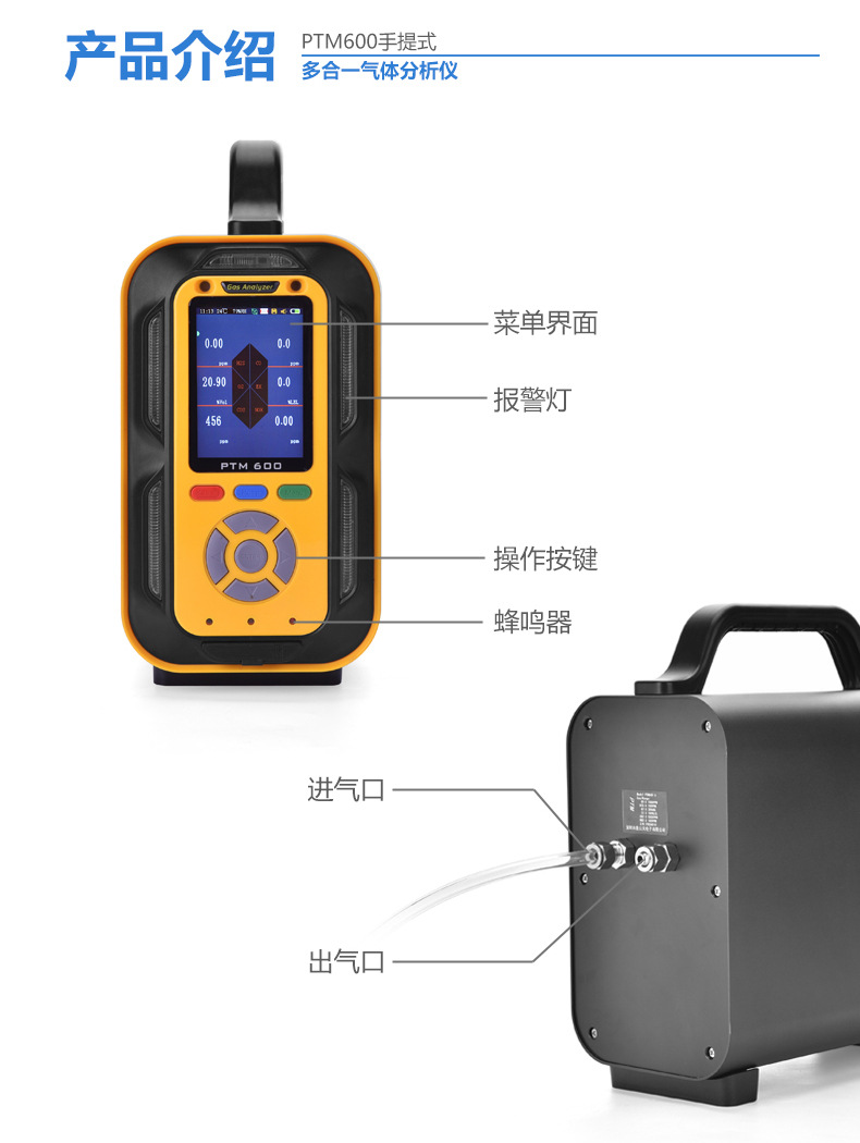 手提泵吸式乙烯浓度检测仪PTM600-C2H4乙烯检测仪报警仪记录仪示例图4