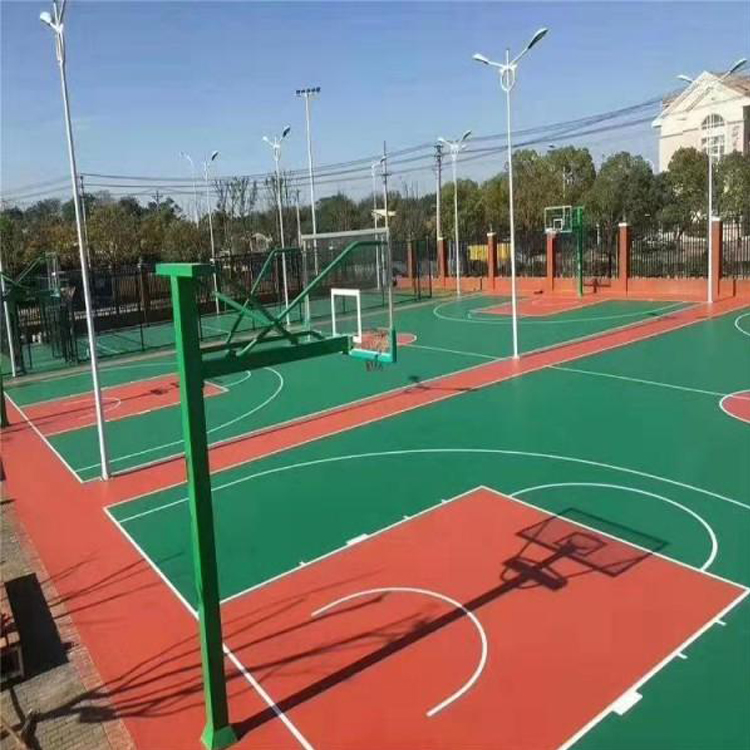 PU球场跑道施工翻新价格 学校硅PU篮球场建设 恒扬 弹性