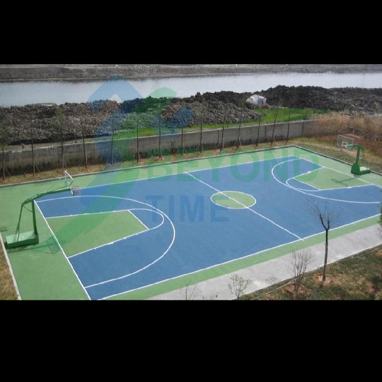 硅PU篮球场地胶材料 羽毛球场塑胶跑道施工建设 恒扬 欢迎采购