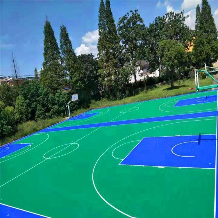 硅PU篮球场工程 篮球场塑胶跑道施工 恒扬 颜色丰富