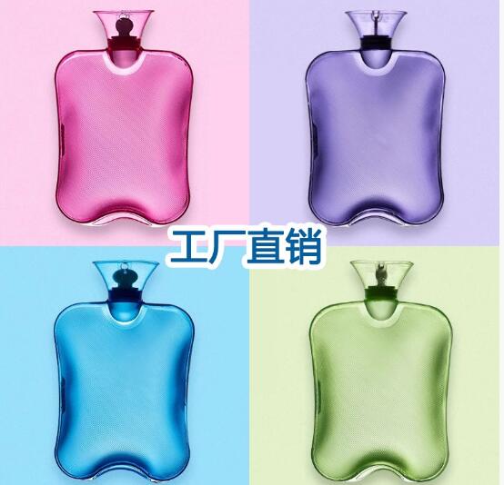 纯色透明热水袋PVC暖手袋保温保暖加厚冬季注水灌水冲水跨境批发