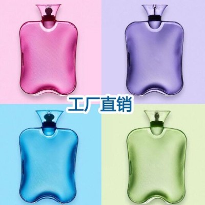 纯色透明热水袋PVC暖手袋保温保暖加厚冬季注水灌水冲水跨境批发