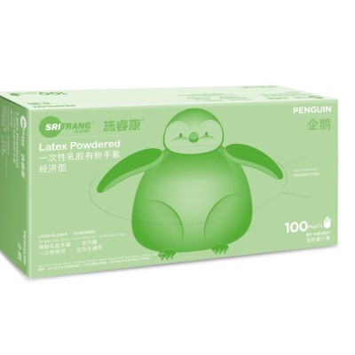 施睿康一次性乳胶有粉手套经济型